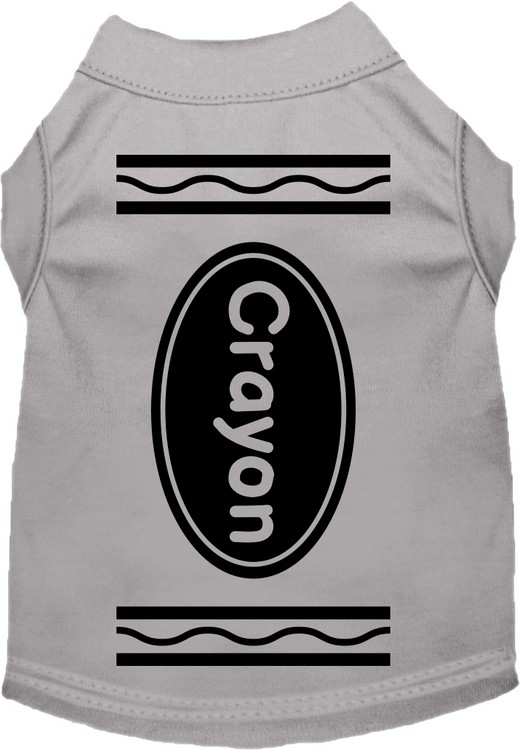 Crayon Costume Screen Print Dog Shirt Grey Size XXXL